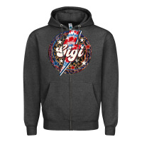 Charcoal Heather Western Gigi Patriotic Zipper Hoodie - LillyAllenDesigns