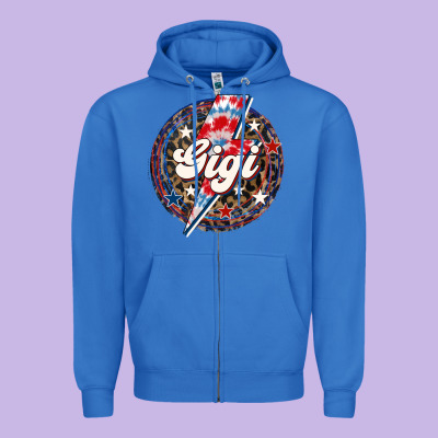 Western Gigi Patriotic Zipper Hoodie Designed By Lillyallendesigns