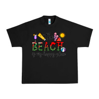 Black the beach is my happy place Urban Heavy Tee - CowhideDigitalArt