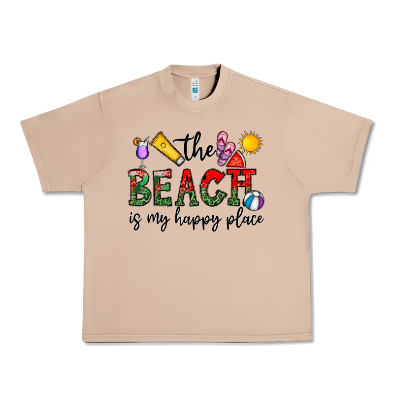 The Beach Is My Happy Place Urban Heavy Tee by CowhideDigitalArt | Teevron