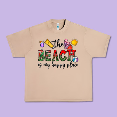 The Beach Is My Happy Place Urban Heavy Tee Designed By Cowhidedigitalart