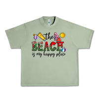Oil Green the beach is my happy place Urban Heavy Tee - CowhideDigitalArt