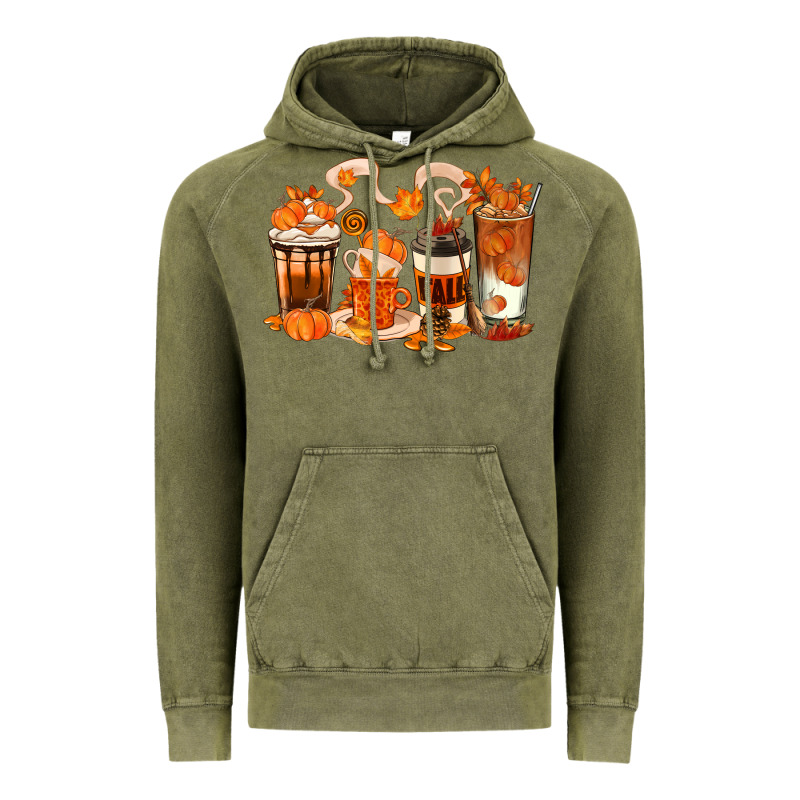 Fall Coffee Cups Vintage Hoodie by texasbilliewilder | Teevron