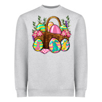 Heather Grey Easter eggs with basket Easter Day Heavyweight Sweatshirt - Neo Western