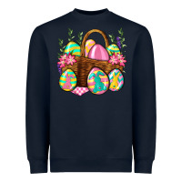 Navy Easter eggs with basket Easter Day Heavyweight Sweatshirt - Neo Western