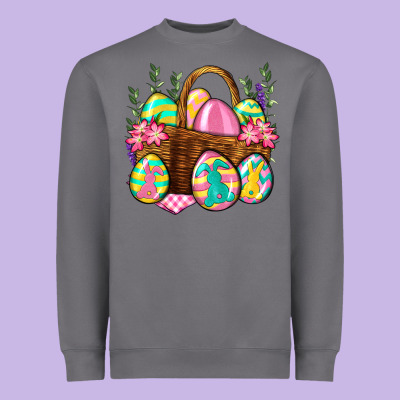 Easter Eggs With Basket Easter Day Heavyweight Sweatshirt Designed By Neo Western
