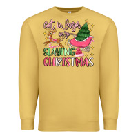 Antique Gold get in loser we're slaying christmas Premium Sweatshirt - MaliasSmallBusiness