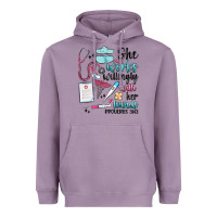 Lavender she works willingly with her hands Heavyweight Hoodie - MaliasSmallBusiness