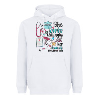 White she works willingly with her hands Heavyweight Hoodie - MaliasSmallBusiness