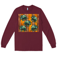 Burgundy dinosaur triceratops Long Sleeve Tee - Artiststas