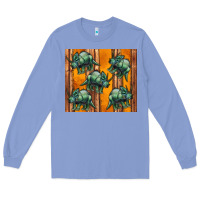 Colony Blue dinosaur triceratops Long Sleeve Tee - Artiststas