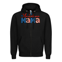 Black American Mama Zipper Hoodie - LillyAllenDesigns