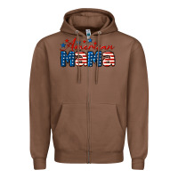 Chestnut American Mama Zipper Hoodie - LillyAllenDesigns
