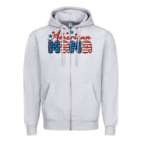 Heather Grey American Mama Zipper Hoodie - LillyAllenDesigns