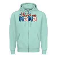 Seafoam American Mama Zipper Hoodie - LillyAllenDesigns