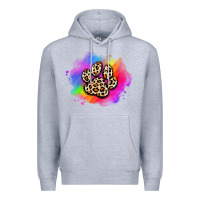 Heather Grey pride dog paw Premium Hoodie - Artiststas