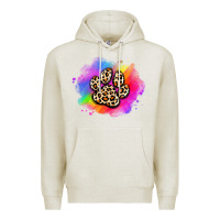Oatmeal Heather pride dog paw Premium Hoodie - Artiststas