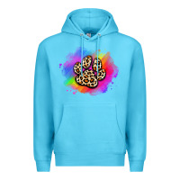 Ocean Blue pride dog paw Premium Hoodie - Artiststas