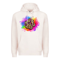 Pale Pink pride dog paw Premium Hoodie - Artiststas