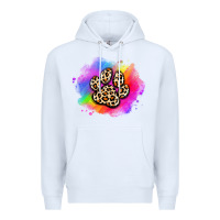 White pride dog paw Premium Hoodie - Artiststas
