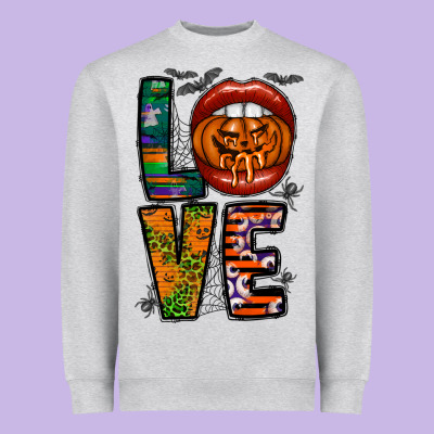 Love Halloween Lips Heavyweight Sweatshirt Designed By Cowhidedigitalart