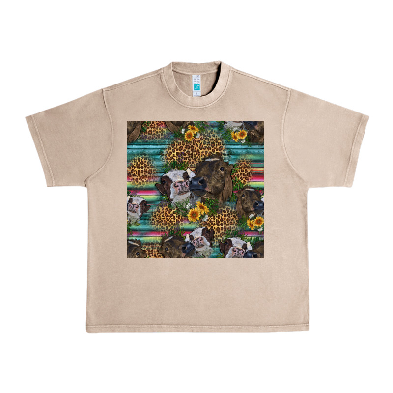 Western Two Cute Heifers Seamless Pattern Urban Heavy Tee by HRA Design Shop | Teevron