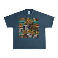 Midnight Navy western two cute heifers seamless pattern Urban Heavy Tee - HRA Design Shop