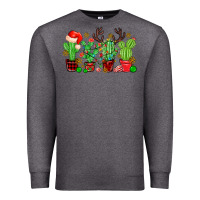 Charcoal Heather christmas cactus Premium Sweatshirt - MaliasSmallBusiness