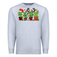 Heather Grey christmas cactus Premium Sweatshirt - MaliasSmallBusiness