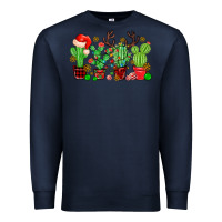 Navy christmas cactus Premium Sweatshirt - MaliasSmallBusiness