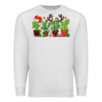 Oatmeal Heather christmas cactus Premium Sweatshirt - MaliasSmallBusiness