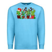 Ocean Blue christmas cactus Premium Sweatshirt - MaliasSmallBusiness