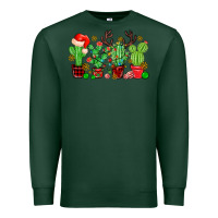 Sports Green christmas cactus Premium Sweatshirt - MaliasSmallBusiness