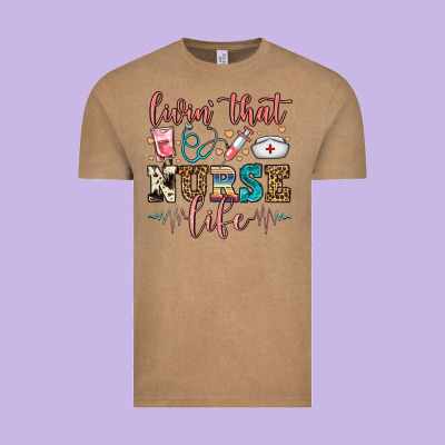 Livin' That Nurse Life Vintage Tee Designed By Fadigitalartstudio