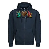 Navy peace love rooster Zipper Hoodie - BarkalooDesign