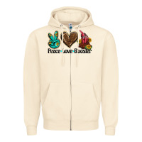 Sandshell peace love rooster Zipper Hoodie - BarkalooDesign