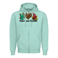 Seafoam peace love rooster Zipper Hoodie - BarkalooDesign