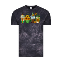 Cloud Black sunflowers coffee cups Vintage Tee - AdoDesignShop