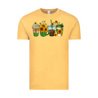 Vintage Mustard sunflowers coffee cups Vintage Tee - AdoDesignShop