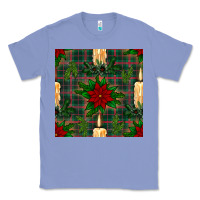 Colony Blue christmas candle and ornaments seamless pattern Classic Tee - BundleAndBundleShop
