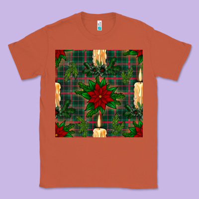 Christmas Candle And Ornaments Seamless Pattern Classic Tee Designed By Bundleandbundleshop