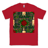 Red christmas candle and ornaments seamless pattern Classic Tee - BundleAndBundleShop