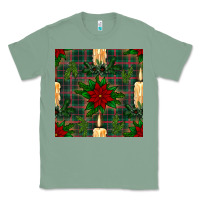 Sage christmas candle and ornaments seamless pattern Classic Tee - BundleAndBundleShop