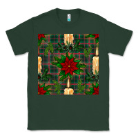 Sports Green christmas candle and ornaments seamless pattern Classic Tee - BundleAndBundleShop