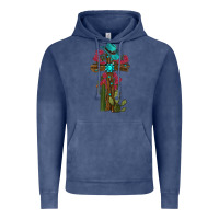Vintage Denim cross gemstone cactus roses cowboy hat Vintage Hoodie - RanaPortraitStore