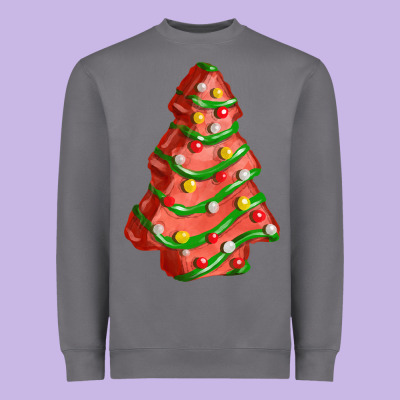 Red Christmas Cake Fa Element Heavyweight Sweatshirt Designed By Fadigitalartstudio