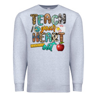 Heather Grey teach your heart out Premium Sweatshirt - NancyCooperArtShop