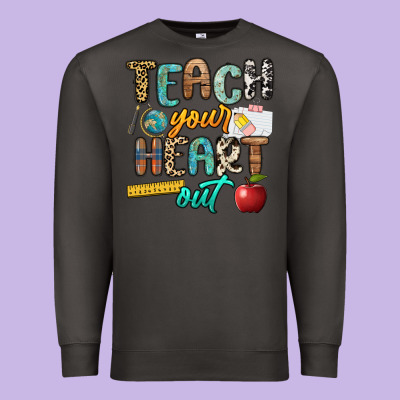 Teach Your Heart Out Premium Sweatshirt Designed By Nancycooperartshop
