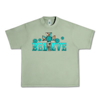 Oil Green western turquoise's gemstones cross believe Urban Heavy Tee - BarkalooDesign