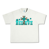 Pistachio western turquoise's gemstones cross believe Urban Heavy Tee - BarkalooDesign